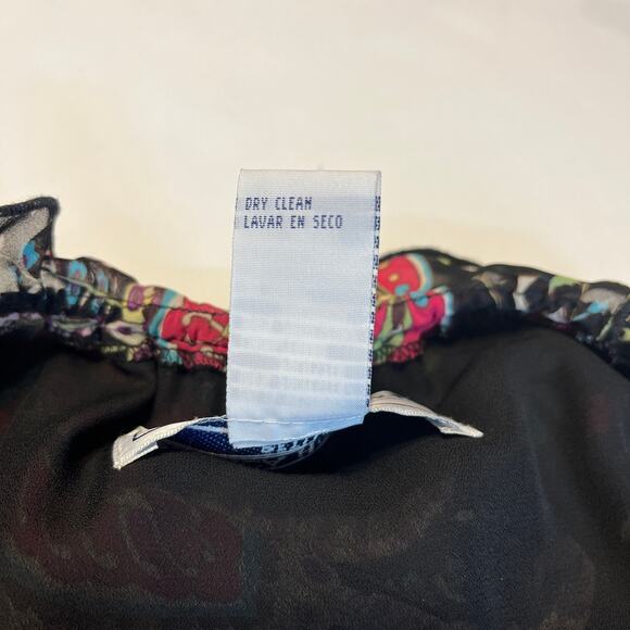 Jessica Howard Black Paisley Sheer Tiered Flutter Sleeve Dress Women Sz 6P - Picture 9 of 9